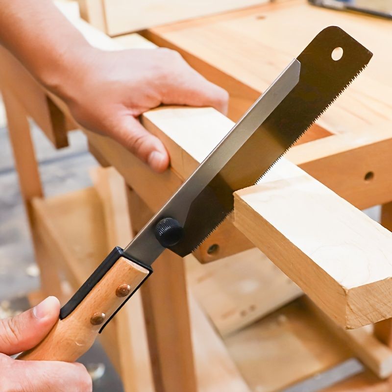Japanese Pull Saw - 7インチ両面鋸、細かい鋼材と粗い鋼材の切断に適しており、人間工学に基づいたグリップ付き。