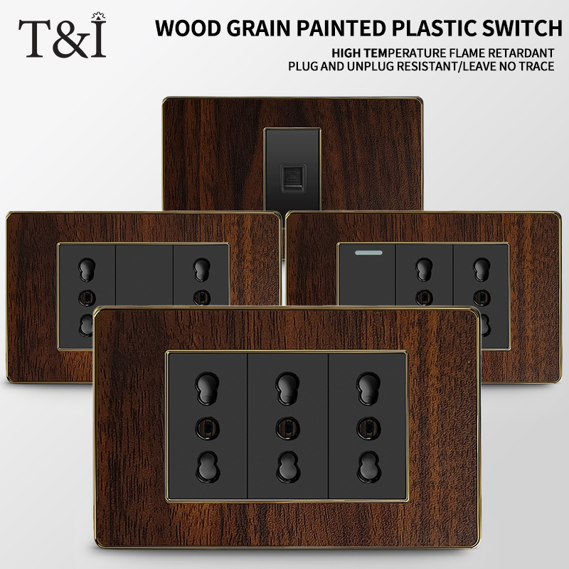 Woodworking Zone - T&I 118型 ブラック レトロ木目調 プラスチック製 スプレー塗装パネル