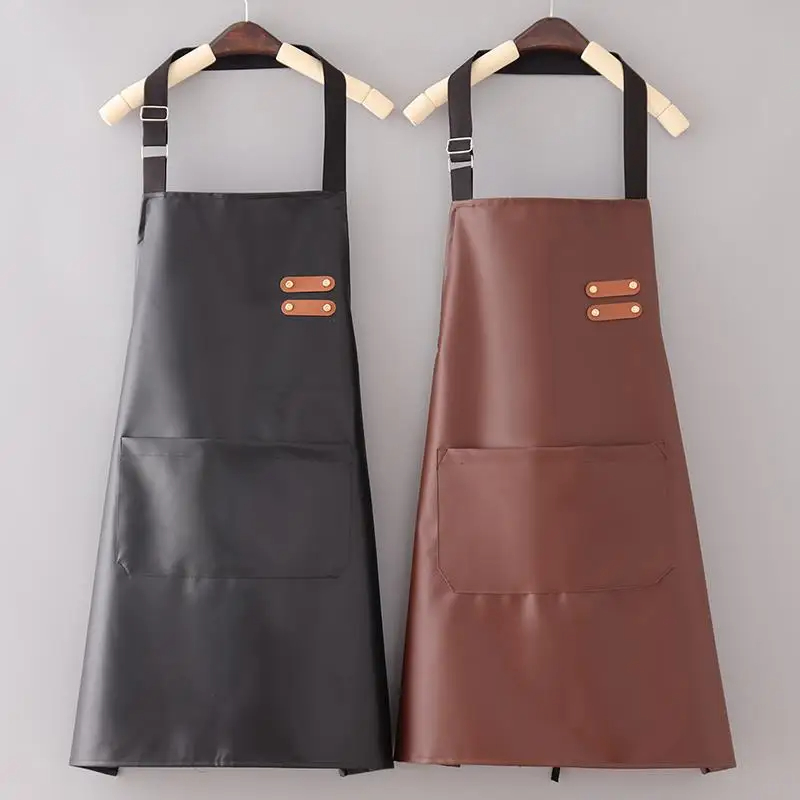 Woodworking Apron - PUレザーの防水および耐油性の衣服,調整可能なユニセックスノースリーブの衣服,家庭用の作業服,調理,掃除