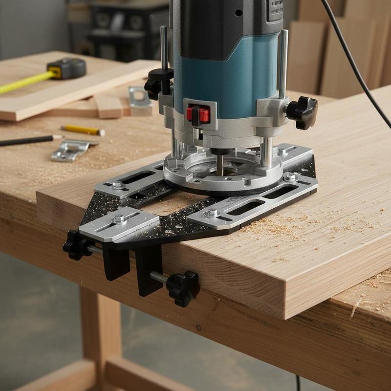 Woodworking Tools - アルミニウム合金製ほぞ穴テンプレート 13x6 インチ 部屋のドア、キャビネットのヒンジ、ロックの取り付け、位置調整可能なガイド、木工用溝切りロケーターツール、調整可能なクランプ範囲、プロ仕様の大工用アクセサリー