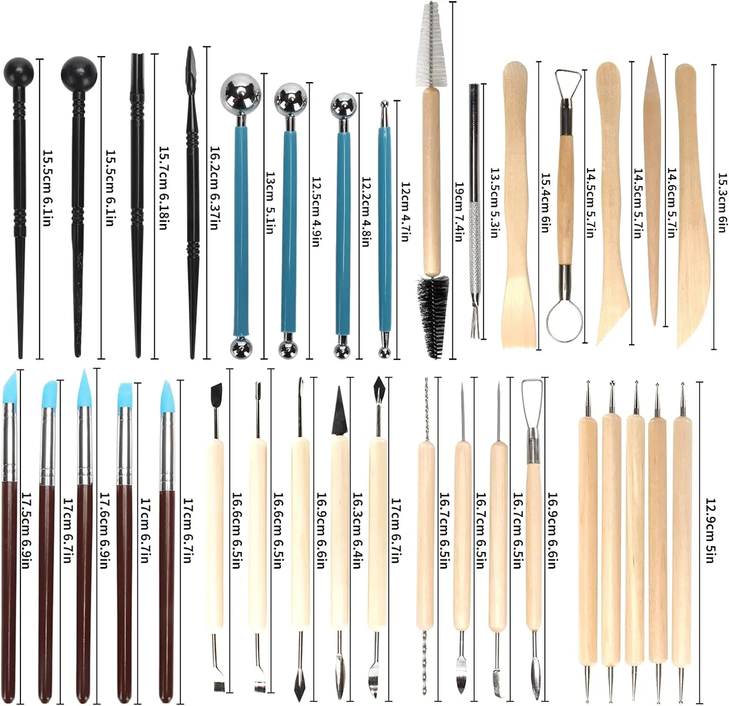 Wood Chisel Set - 8-61PCS 陶器ツールセット - アートクラフト & モデリング用セラミック粘土彫刻