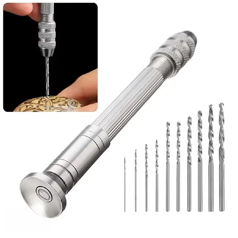 Woodworking Tools - 0.8-3.0mmミニハンドドリル木工工具、回転式ツール、手動ツイストドリルビット、時計職人用ピンバイス、時計修理工具