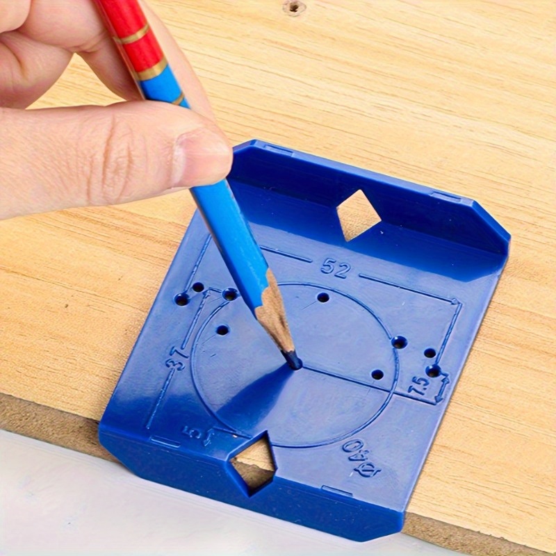 Woodworking Project Plans - 1個入り木工キャビネットドアヒンジ穴位置決めジグ、ABSプラスチック製ドリルガイドテンプレート、手動精密ヒンジ取り付けツール