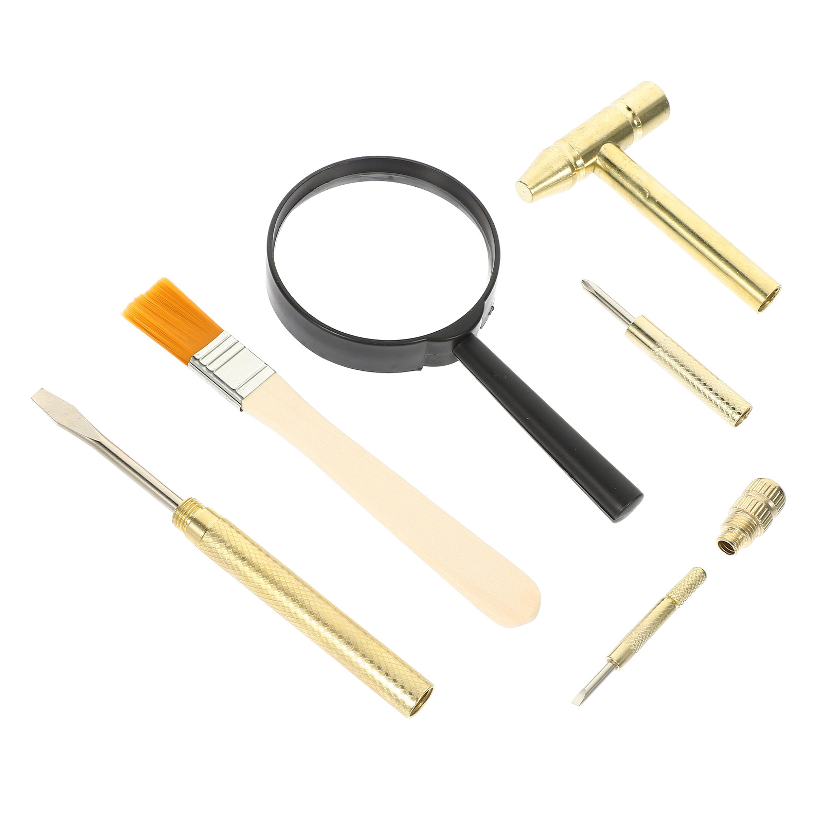 Wood Chisel Set - 子供用発掘ツールセット 1セット 丈夫なABS金属製 木製掘削ハンマー ブラシ チゼル