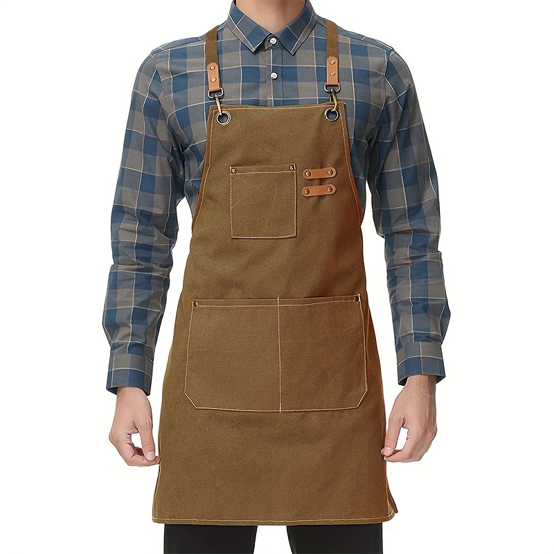 家庭用キャンバスエプロン耐油手を拭くことができますキッチン調 - Woodworking Apron のレビューと価格