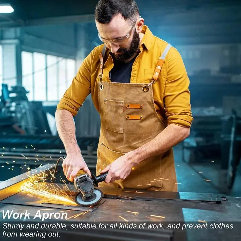 家庭用キャンバスエプロン耐油手を拭くことができますキッチン調 - Woodworking Apron のレビューと価格