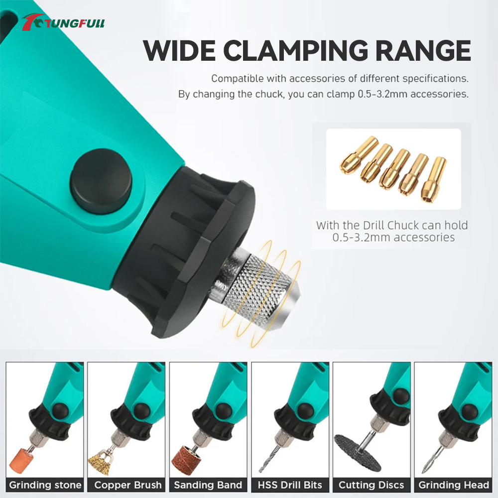 TUNGFULL ミニ電動グラインダーセット、可変速度ロータ - Woodworking Tool Stores のレビューと価格