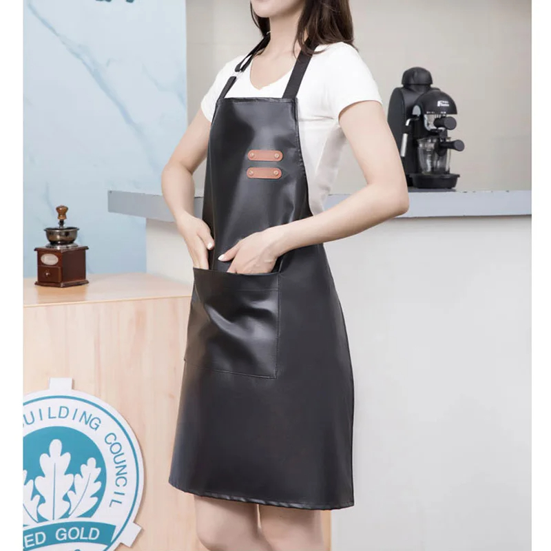PUレザーの防水および耐油性の衣服,調整可能なユニセックスノ - Woodworking Apron のレビューと価格