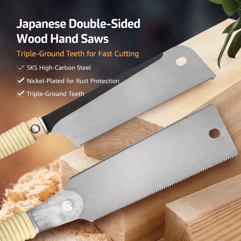 和式両面ハンドソー、精密手動硬木用ブレード、伐採用鋸、木工プ - Japanese Pull Saw のレビューと価格