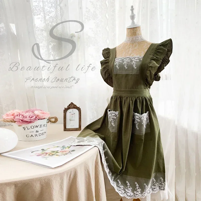 女性の綿とリネンのエプロン,女性のエプロン,ガーデニング,キ - Woodworking Apron のレビューと価格