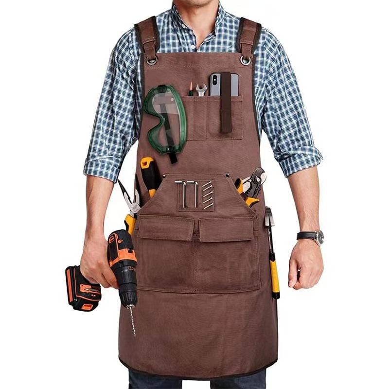 調整可能なクロスバックストラップ付き木工用エプロン、頑丈なワ - Woodworking Apron のレビューと価格