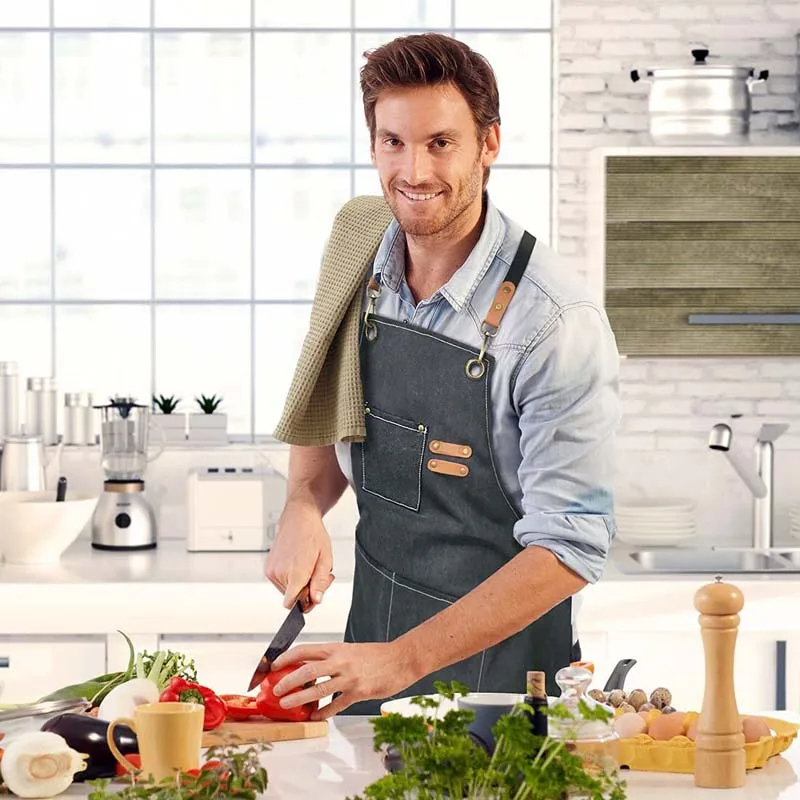 家庭用キャンバスエプロン耐油手を拭くことができますキッチン調 - Woodworking Apron のレビューと価格