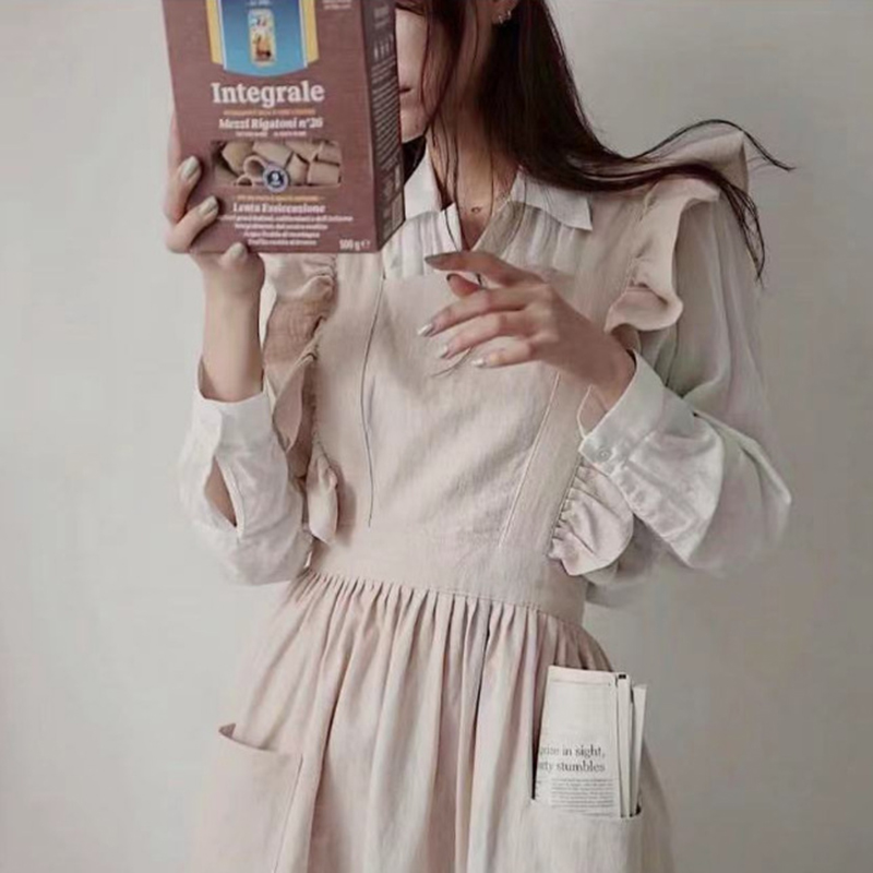 フランス宮殿風エプロン レトロフリルエッジ コットンエプロン - Woodworking Apron のレビューと価格