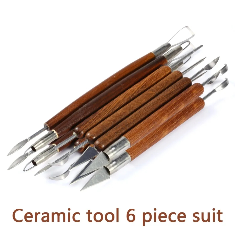 6 個彫刻ツール陶器木製ハンドルセットワックス彫刻彫刻スムー - Wood Chisel Set のレビューと価格