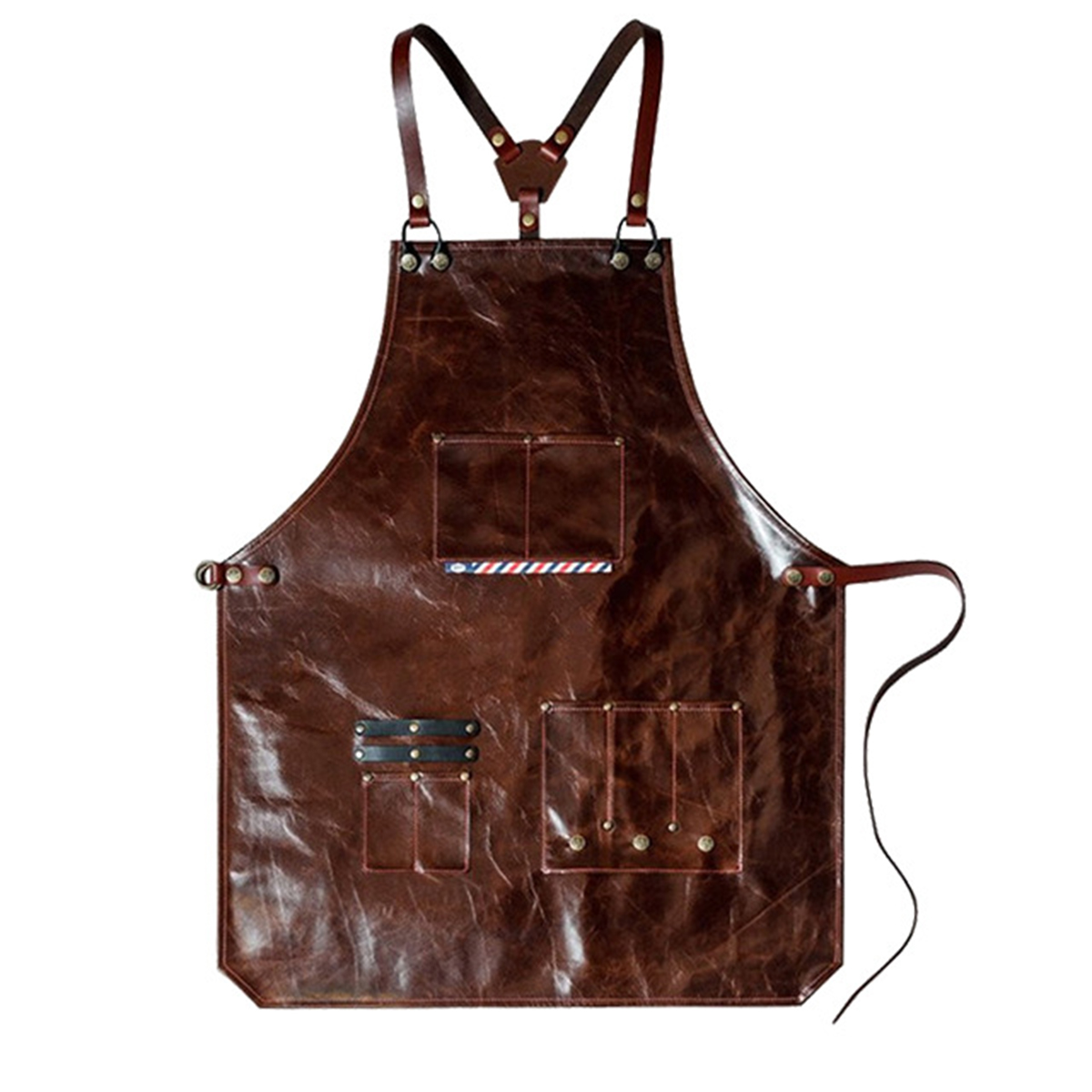 メンズレザーワークエプロン、マルチポケット付き、理髪店、コー - Woodworking Apron のレビューと価格