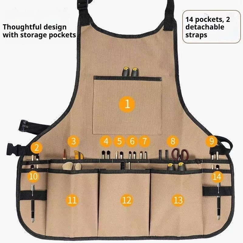 オックスフォードベルトガーデンツールエプロン多機能マルチポケ - Woodworking Apron のレビューと価格