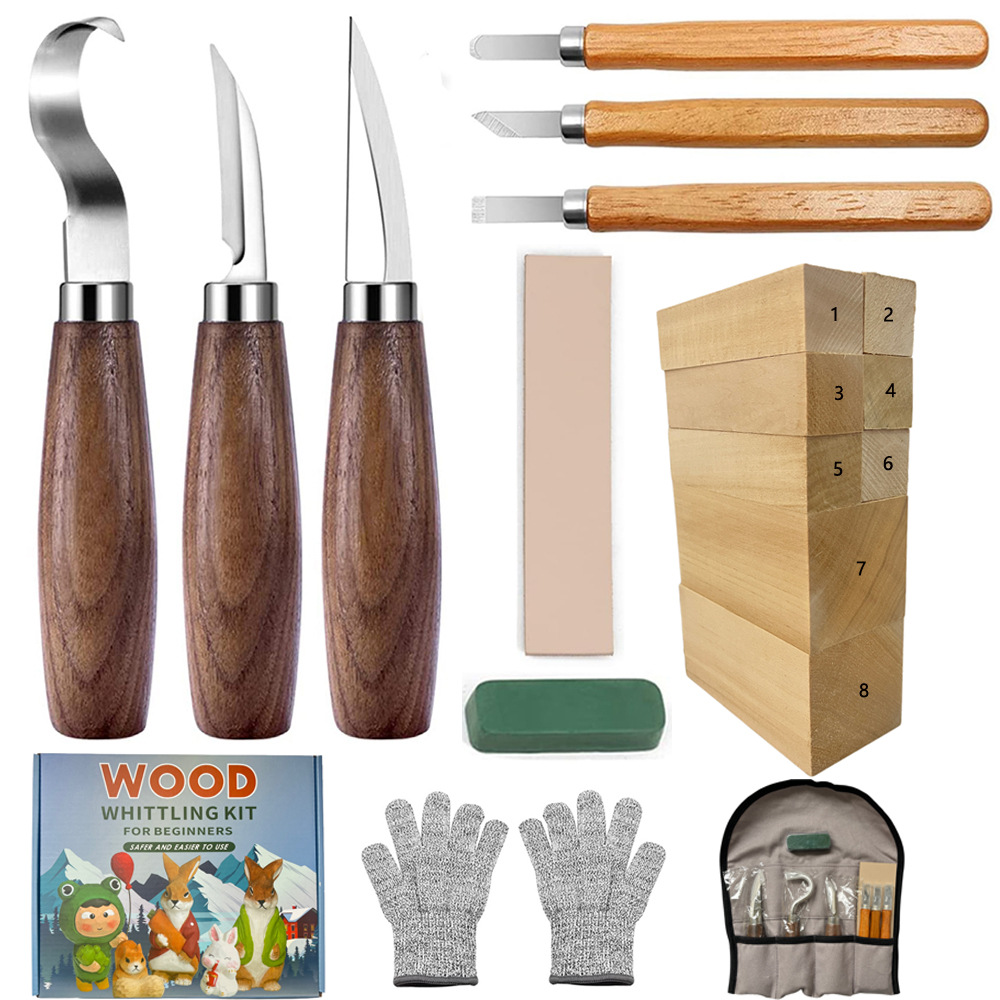 彫刻ナイフギフトボックスセット 21ピース 木工彫刻ナイフセ - Woodworking Gifts のレビューと価格