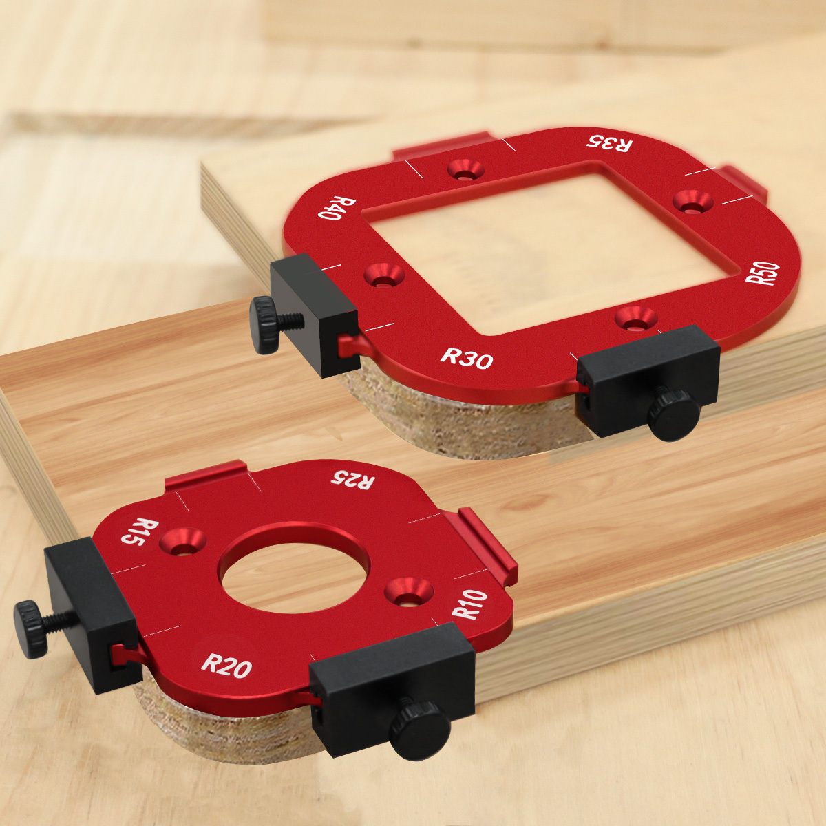 アルミ製ラウンドコーナー半径テンプレートセット、木工用ルータ - Woodworking Project Plans のレビューと価格