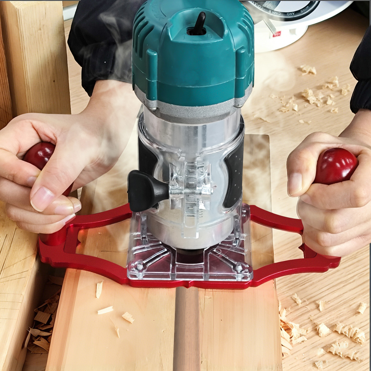 ハンドルとセンターラインポインター付きルーターベース、フリッ - Woodworking Router のレビューと価格