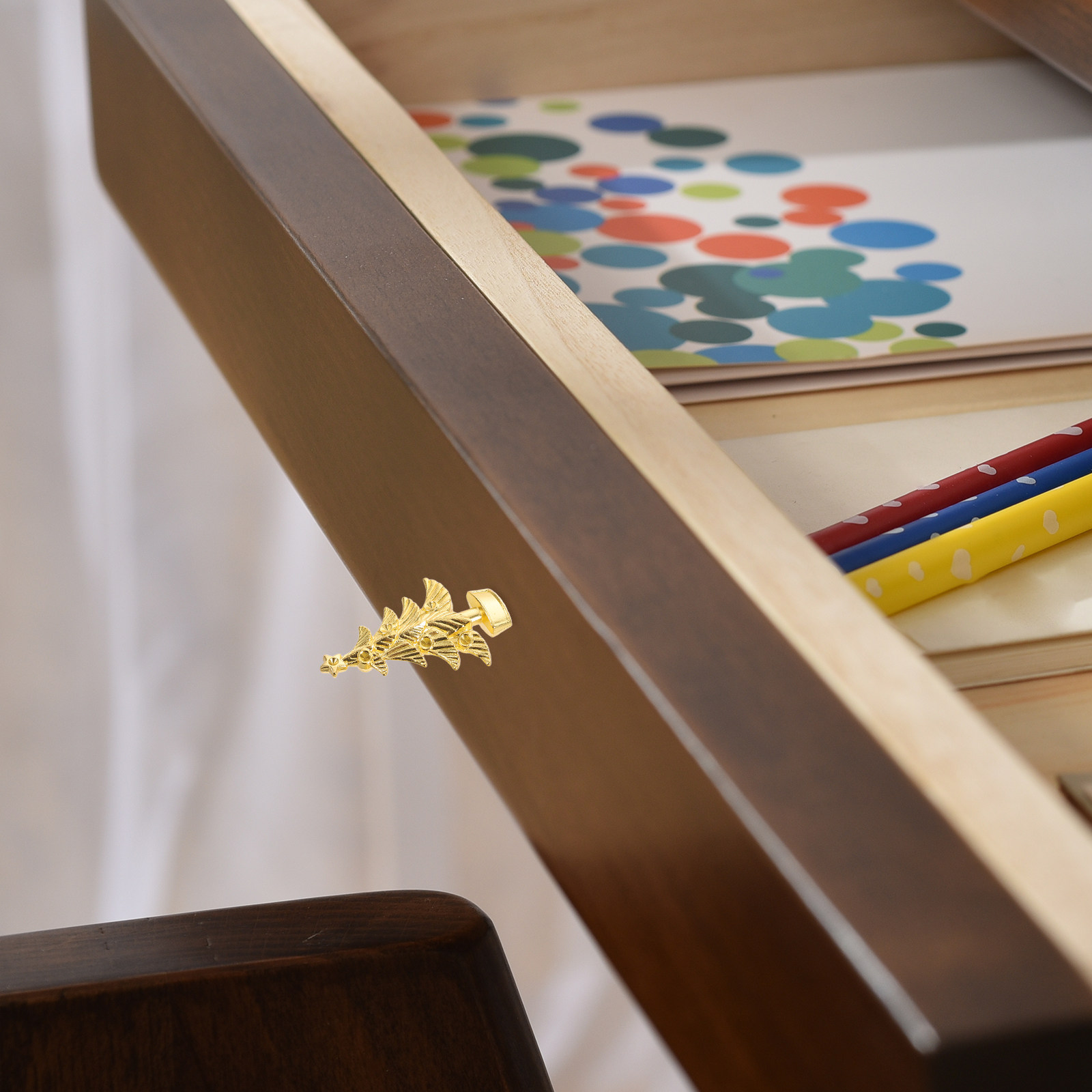 クリスマスツリー型のキャビネット用取っ手4個セット。亜鉛合金 - Woodworking Xmas Tree のレビューと価格