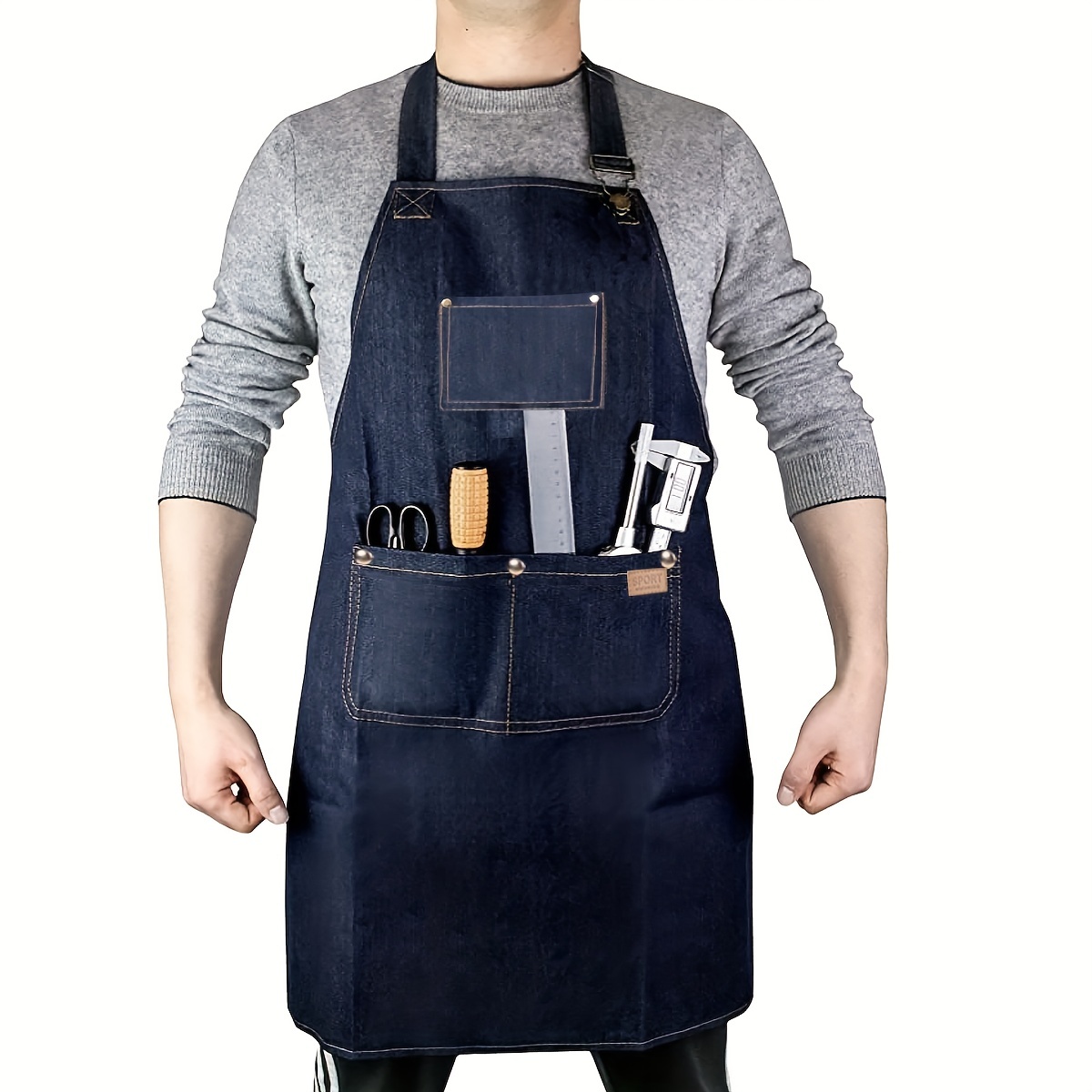 軽量デニムジーンズツールエプロン ポケット付き 防水ワックス - Woodworking Apron のレビューと価格