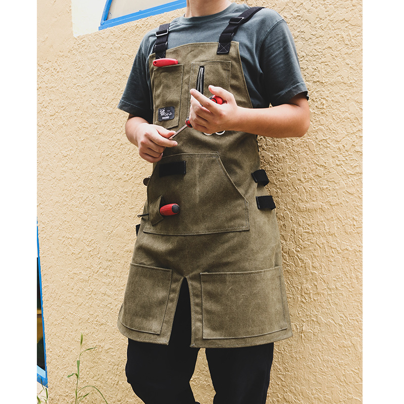 カスタムロゴ印刷可能デニムキャンバスエプロンユニセックス屋外 - Woodworking Apron のレビューと価格